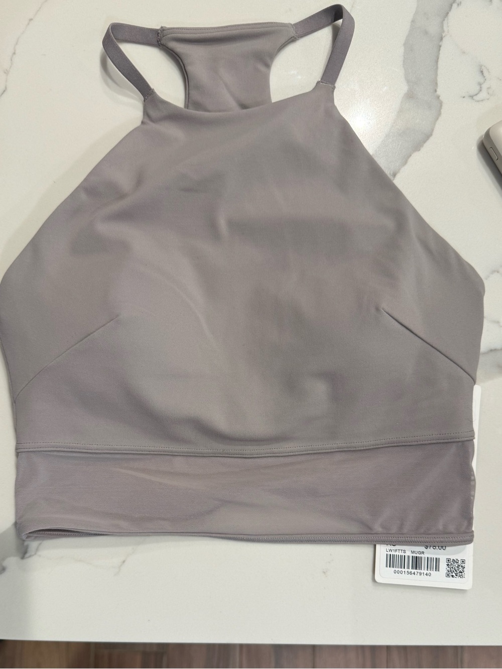 lululemon athletica Nulu High-Neck Mesh-Hrm Tank.